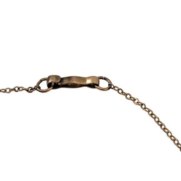 Vintage Dark Gold Cross Necklace on Long Chain - Picture 5 of 7